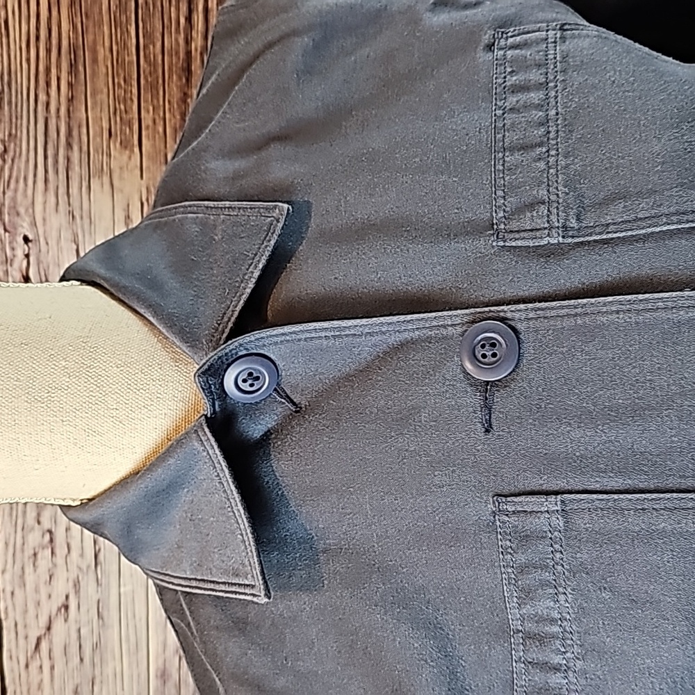 NEW VINTAGE L.L.BEAN BLUE LONG SLEEVE BUTTON-UP CROPPED JACKET - Picture 11 of 16